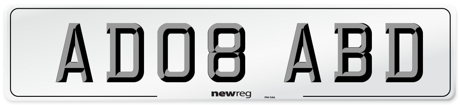AD08 ABD Number Plate from New Reg